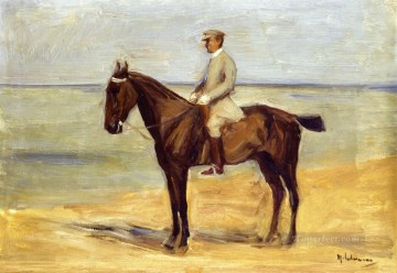 Max Liebermann Painting - rider on the beach facing left 1911 Max Liebermann German Impressionism